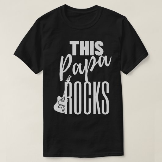 This Papa Rocks Guitar Player Rock n RollGuitar118 T-shirt (Design voorkant)