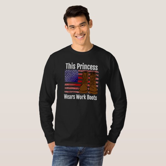 This Princess Wears Work Boots Premium T-shirt (Voorkant volledig)