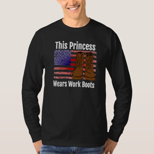This Princess Wears Work Boots Premium T-shirt (Voorkant)