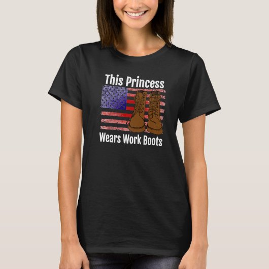 This Princess Wears Work Boots Premium T-shirt (Voorkant)