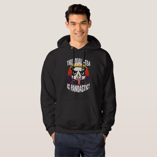 This Quali Tea is Pandastic  Cute Panda Bubble Tea Hoodie (Voorkant volledig)