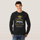 This Queen Was Born in January Living My best Life T-shirt (Voorkant volledig)