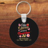 This Queen Was Born On November 28 November 28th B Sleutelhanger (Voorkant)