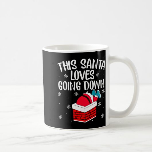 This Santa Loves Going Down Funny Christmas  Koffiemok (Rechts)