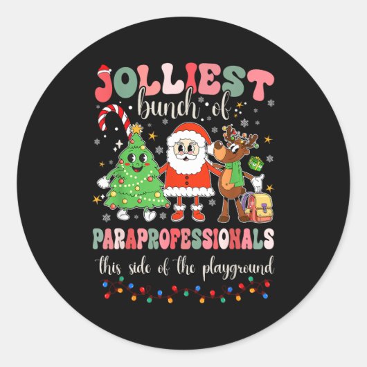 This Side Of The Playground Cute Merry Paras  Ronde Sticker (Voorkant)