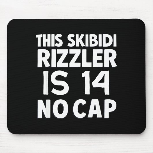 This Skibidi Rizzler Is 14 No Cap 14th Birthday 14 Muismat (Voorkant)