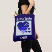 This Social Worker Cares Heart Blue  Tote Bag (Dichtbij)