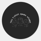 This Speaks Volumes Funny Maths Science Geeky Pun  Ronde Sticker (Voorkant)