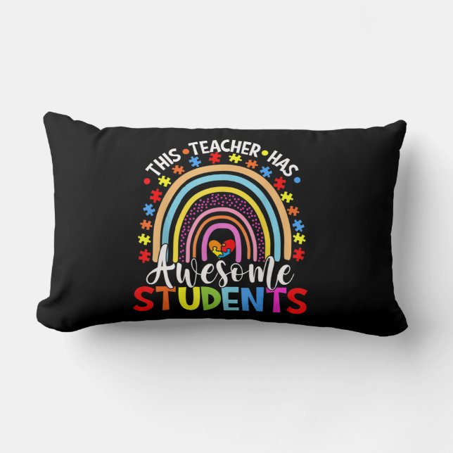 This Teacher Has Awesome Students Rainbow Autism A Kussen (Voorkant)