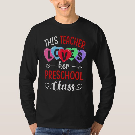 THIS TEACHER LOVES HER PRESCHOOL CLASS Shirts Vale (Voorkant)