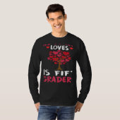 This Teacher Loves His Valentines Day Tree 5th Gra T-shirt (Voorkant volledig)
