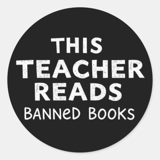 This Teacher Reads Banned Books Graphic Ronde Sticker (Voorkant)