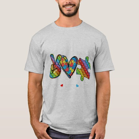 This tee with peace hand, heart shape and pop it s t-shirt (Voorkant)