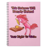 This Unicorn Will Fiercely Defend Your Right Notitieboek (Voorkant)