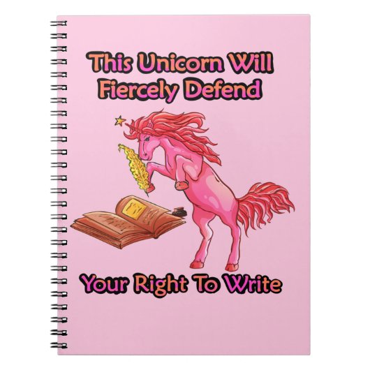 This Unicorn Will Fiercely Defend Your Right Notitieboek (Voorkant)