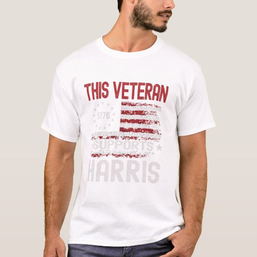 This Veteran Supports Harris T-shirt (Voorkant)