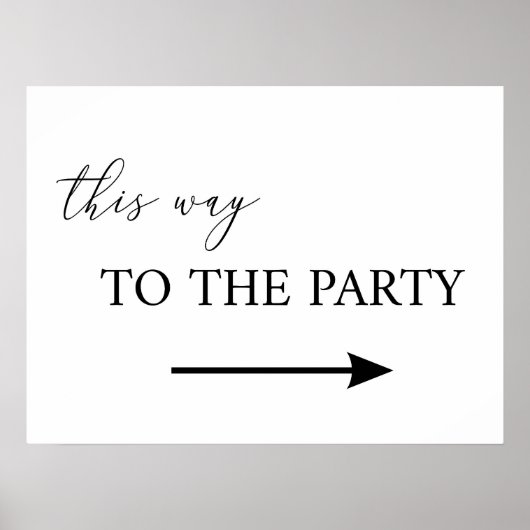 This way to the party sign poster (Voorkant)