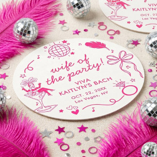 This Wife Is A Showgirl Bachelorette Party Favor Ronde Kartonnen Onderzetter
