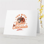 This Witch Can Be Bribed With Chocolate Halloween Kaart (Gele Bloem)