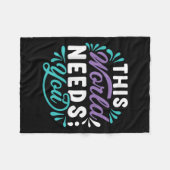 This World Needs You  Fleece Deken (Voorkant (Horizontaal))