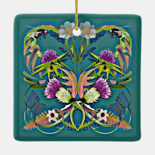 Thistle and bee ornament (Achterkant)