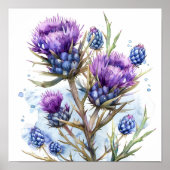 Thistle Art Print, Wildflower Poster (Voorkant)