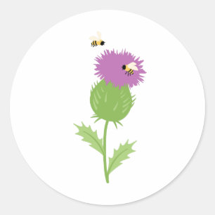 Thistle bijen ronde sticker