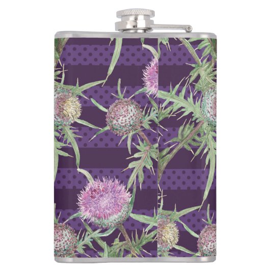 Thistle bloemen heupfles (Achterkant)