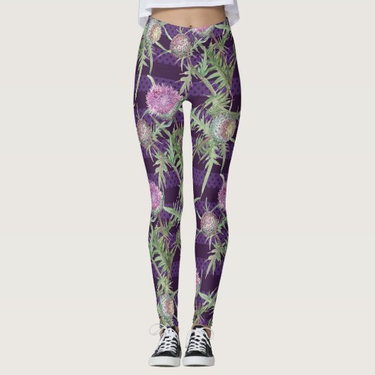 Thistle bloemen leggings (Voorkant)