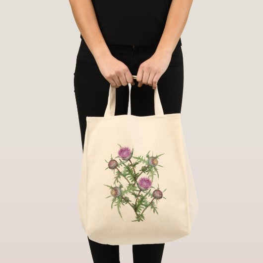Thistle bloemen tote bag (Voorkant (product))