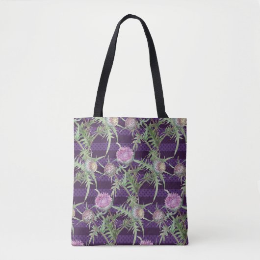 Thistle bloemen tote bag (Voorkant)