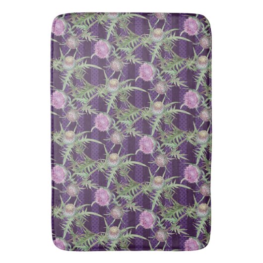 Thistle bloemen violet badmat (Voorkant Verticaal)