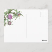 Thistle bloemen violet briefkaart (Achterkant)