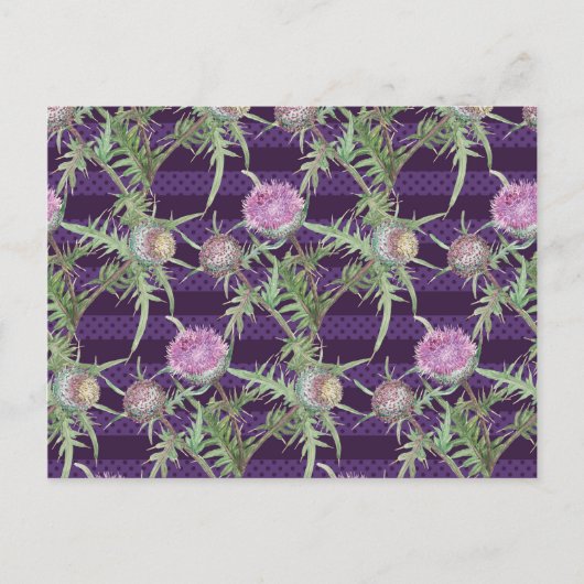 Thistle bloemen violet briefkaart (Voorkant)