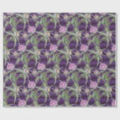 Thistle bloemen violet cadeaupapier (Vlak)