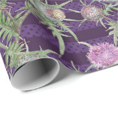 Thistle bloemen violet cadeaupapier (Rol Hoek)