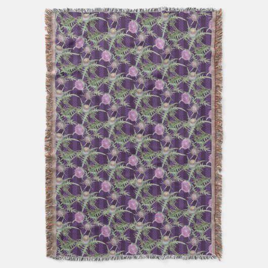 Thistle bloemen violet deken (Voorkant Verticaal)