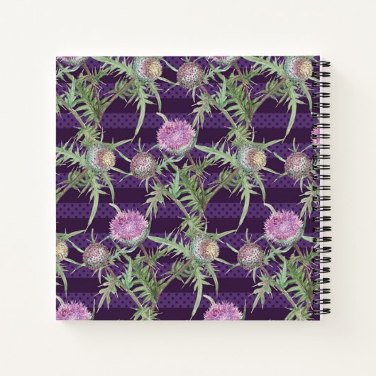 Thistle bloemen violet notitieboek (Achterkant)
