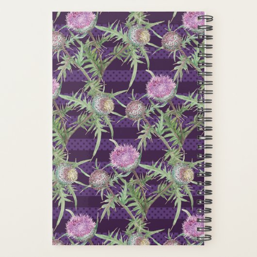 Thistle bloemen violet planner (Achterkant)