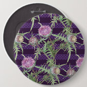 Thistle bloemen violet ronde button 6,0 cm (Voorkant /achterkant)