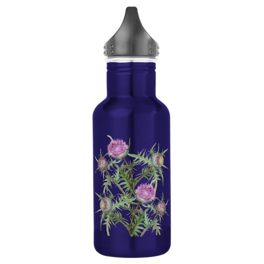 Thistle bloemen violet waterfles  (Links)