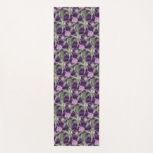Thistle bloemen violet yogamat (Voorkant)