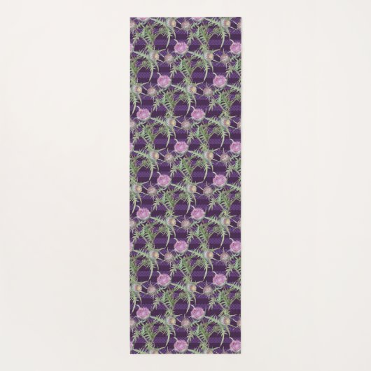 Thistle bloemen violet yogamat (Achterkant)