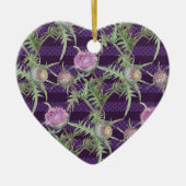 Thistle bloemen waterverf patroon keramisch ornament (Voorkant)