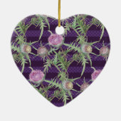 Thistle bloemen waterverf patroon keramisch ornament (Achterkant)