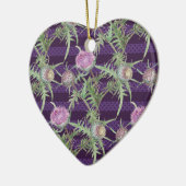 Thistle bloemen waterverf patroon keramisch ornament (Links)