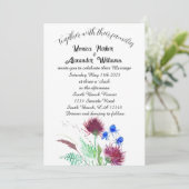 Thistle Botanical Elegant Simple Minimal Wedding Kaart (Staand voorkant)