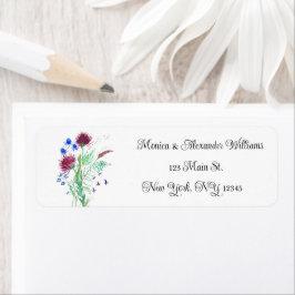 Thistle Botanical Waterverf Return Address Etiket