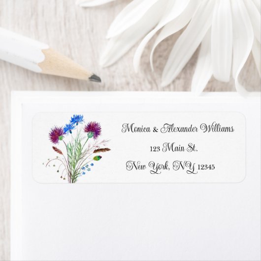 Thistle Botanical Waterverf Return Address Label (Insitu)