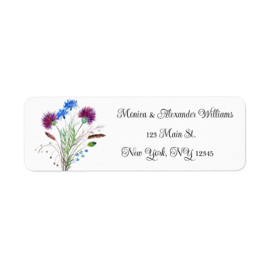 Thistle Botanical Waterverf Return Address Label (Voorkant)